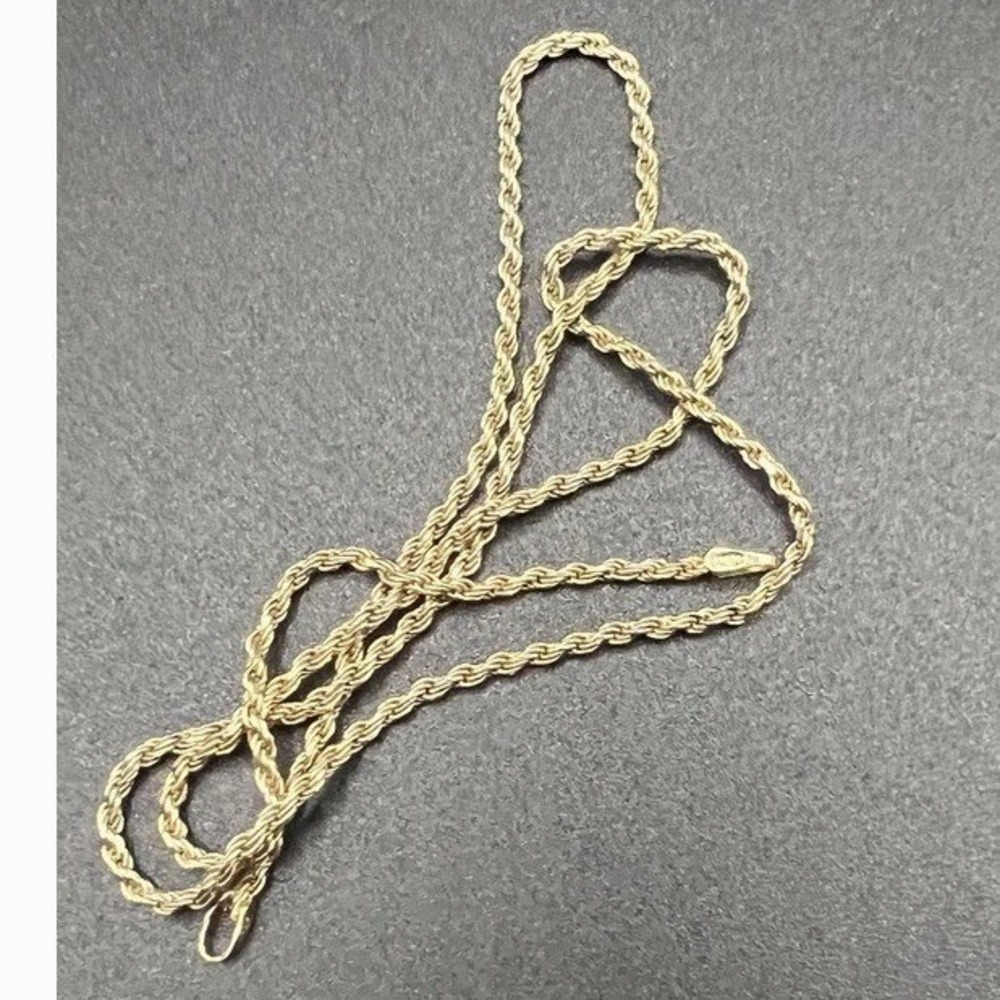 Italy Vintage Vermeil‎ Chain Necklace 2mm 19" 5.24g